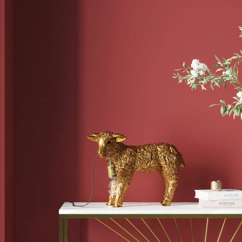 Pöytävalaisimet>KARE Design Animal Flower Sheep Lammas Pöytävalaisin, Kulta 36cm