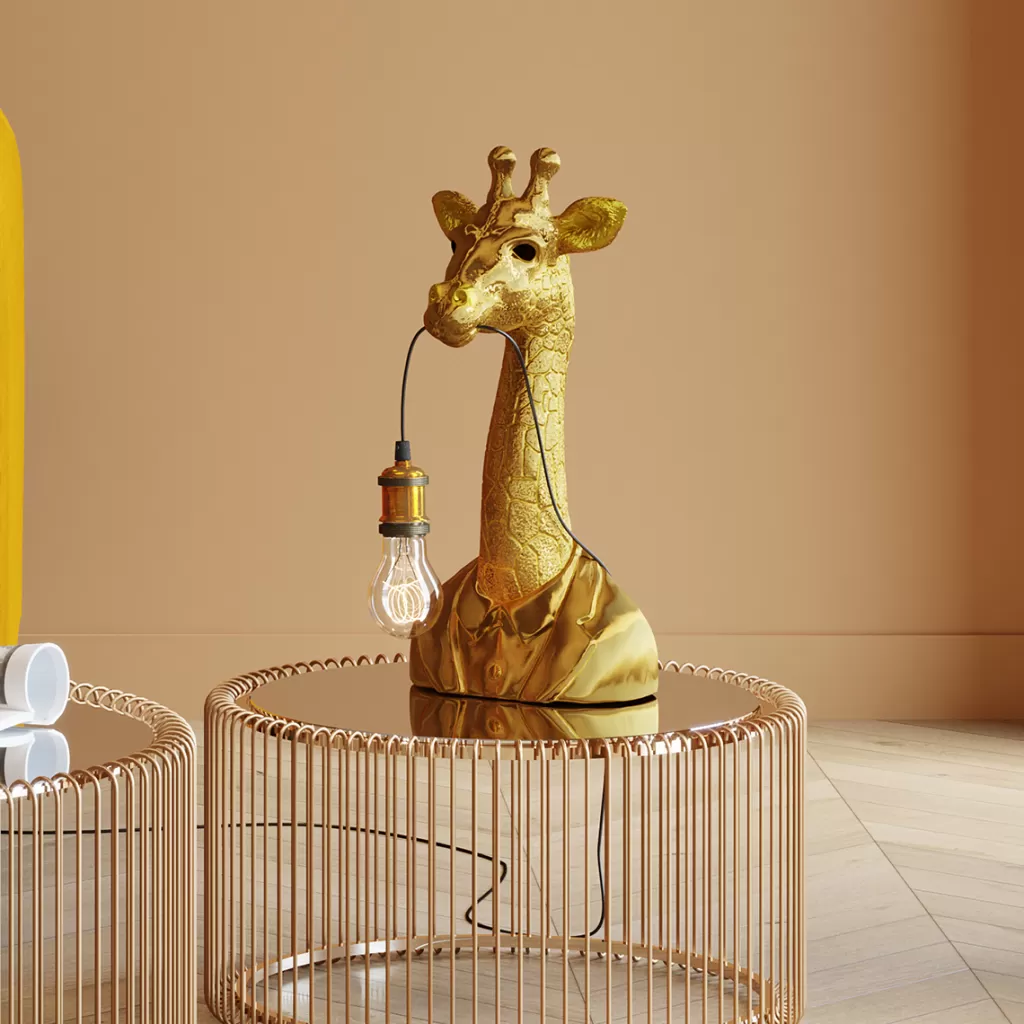 Pöytävalaisimet>KARE Design Animal Giraffe Kirahvi Pöytävalaisin, Kulta 50cm