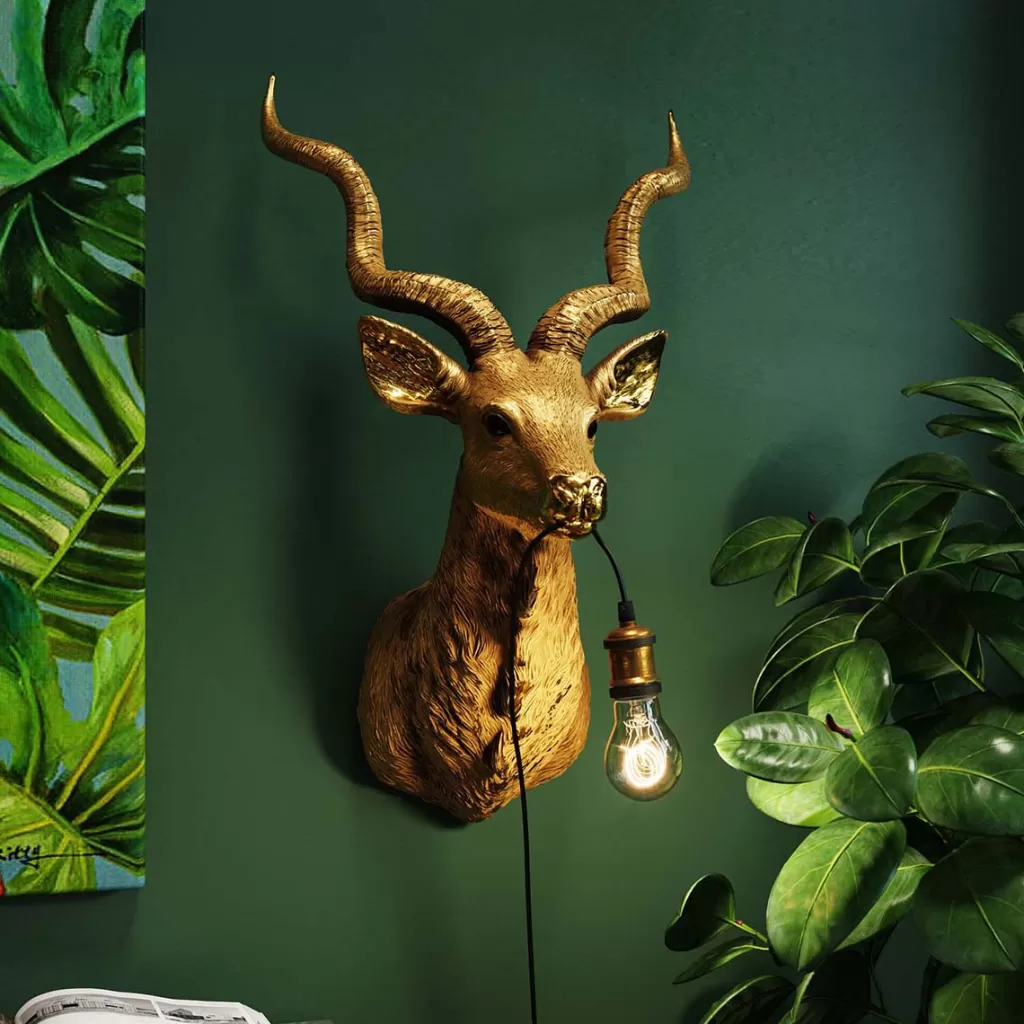 Seinävalaisimet>KARE Design Animal Goat Vuohi Seinävalaisin Kulta 45x74cm