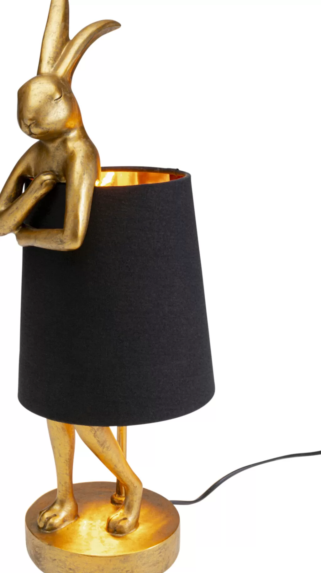 Pöytävalaisimet>KARE Design Animal Rabbit Kani, Pupu Pöytävalaisin Kulta/musta 50cm