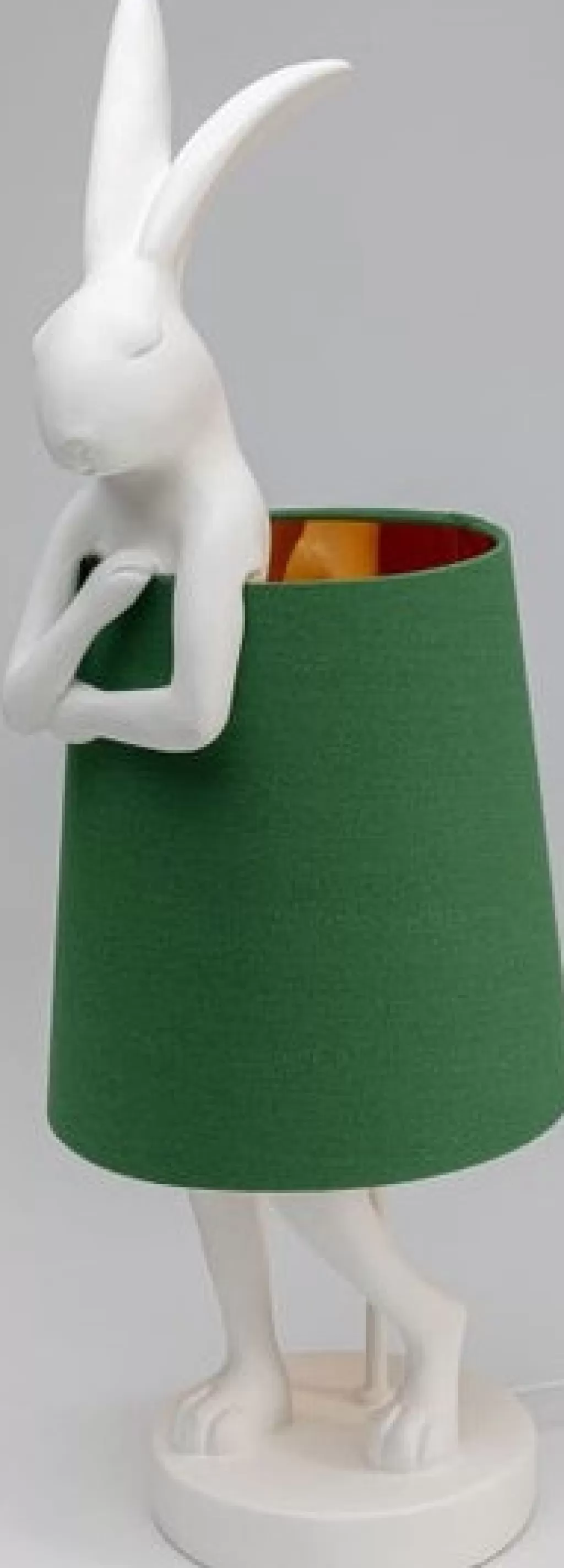 Pöytävalaisimet>KARE Design Animal Rabbit Pupu Pöytävalaisin, Pupulamppu, Valkoinen/vihreä 68cm
