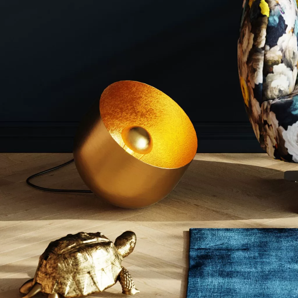 Lattiavalaisimet>KARE Design Apollon Smooth Gold Lattiavalaisin Ø35cm