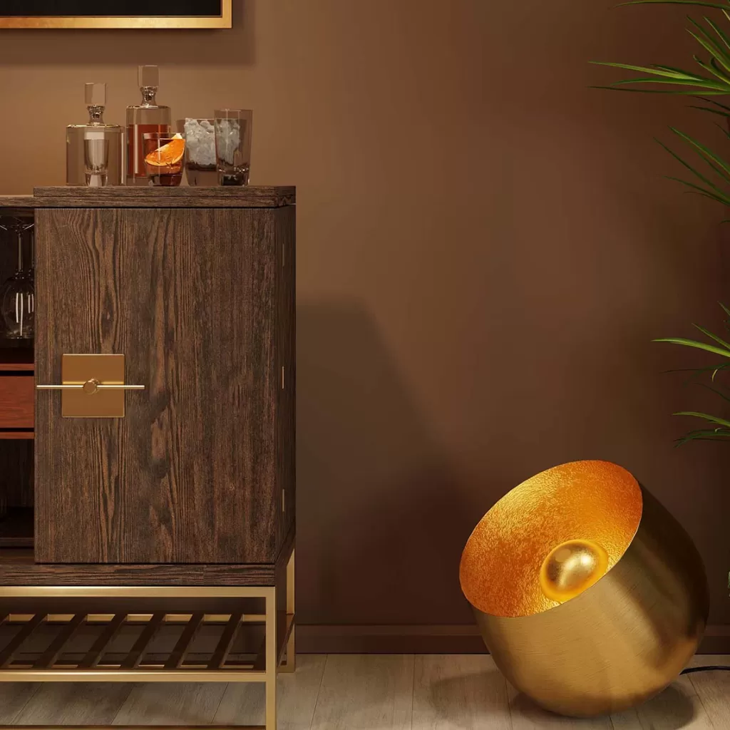 Lattiavalaisimet>KARE Design Apollon Smooth Gold Lattiavalaisin Ø50cm