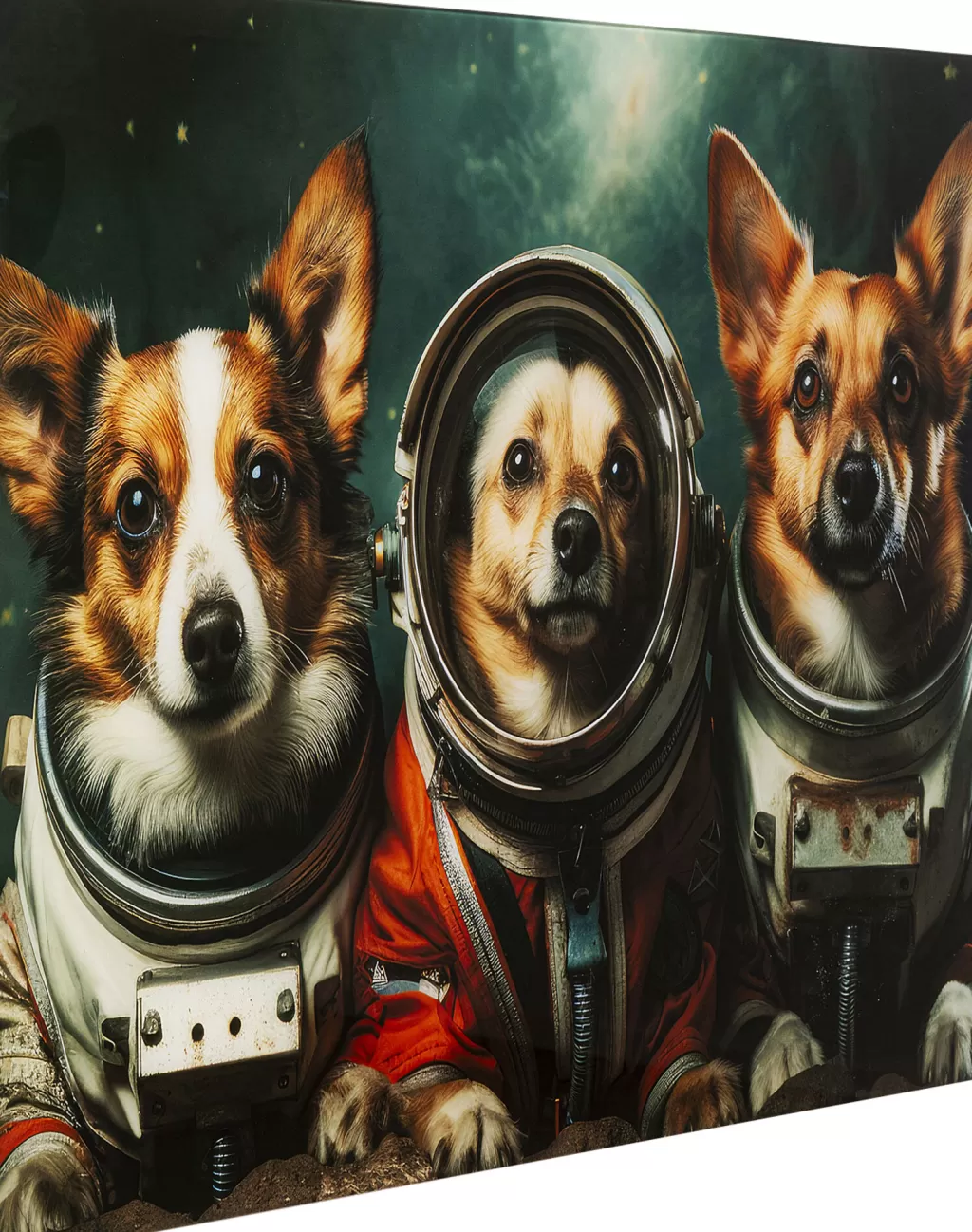 Taulut | Olohuone>KARE Design Astronauts Dogs Astronautti Koirat Lasitaulu 80x60cm