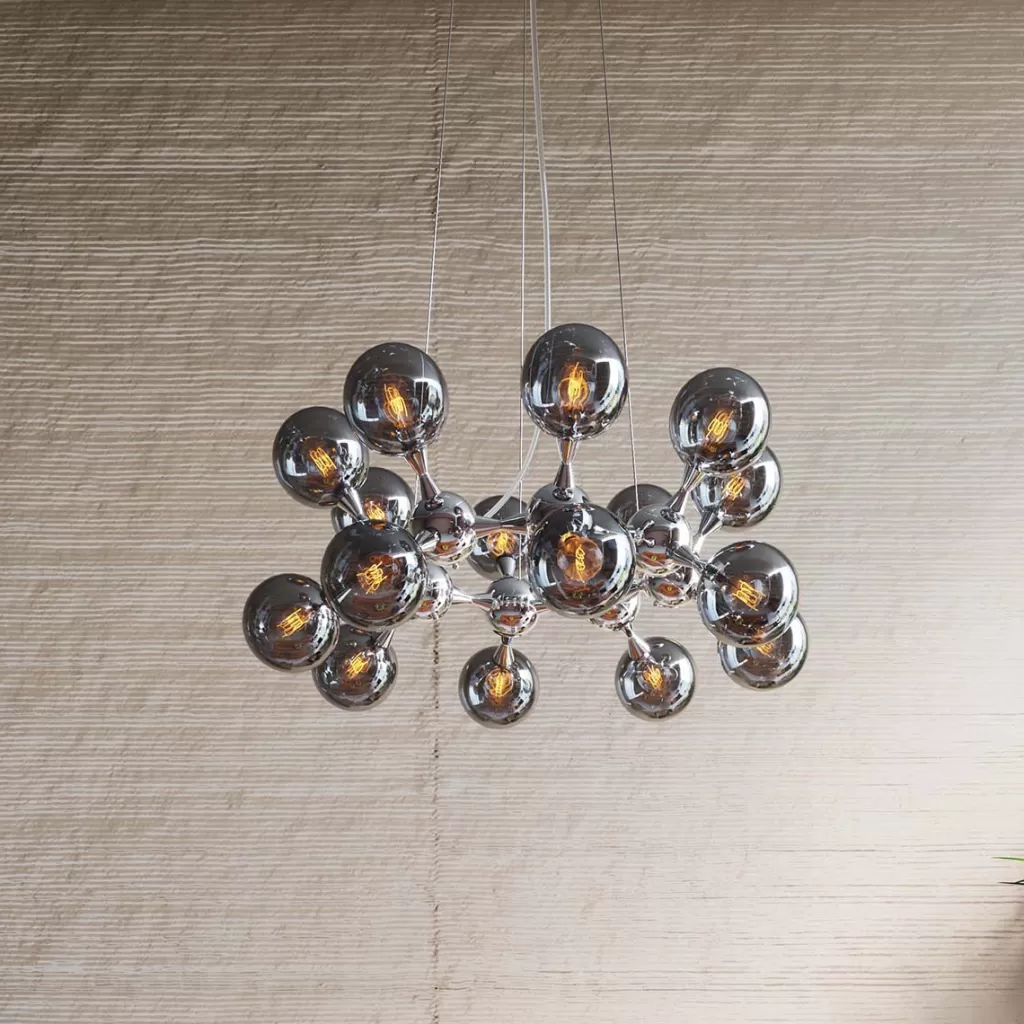 Riippuvalaisimet>KARE Design Atomic Balls Riippuvalaisin Hopea Ø74cm