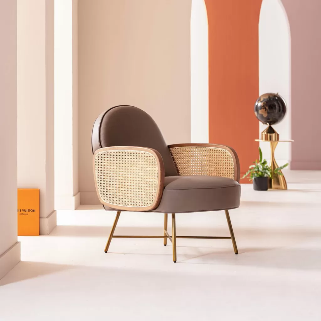 Nojatuolit>KARE Design Bahia Nojatuoli, Nahka, Rottinki
