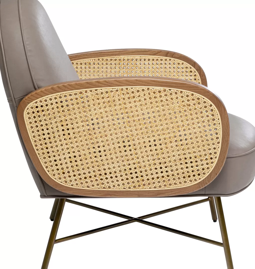 Nojatuolit>KARE Design Bahia Nojatuoli, Nahka, Rottinki