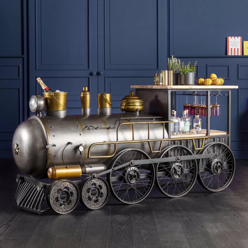 Baarit>KARE Design Bar Steamlock Baari Veturi, Teräs, Mangopuu 225cm