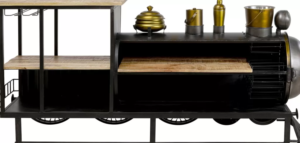 Baarit>KARE Design Bar Steamlock Baari Veturi, Teräs, Mangopuu 225cm