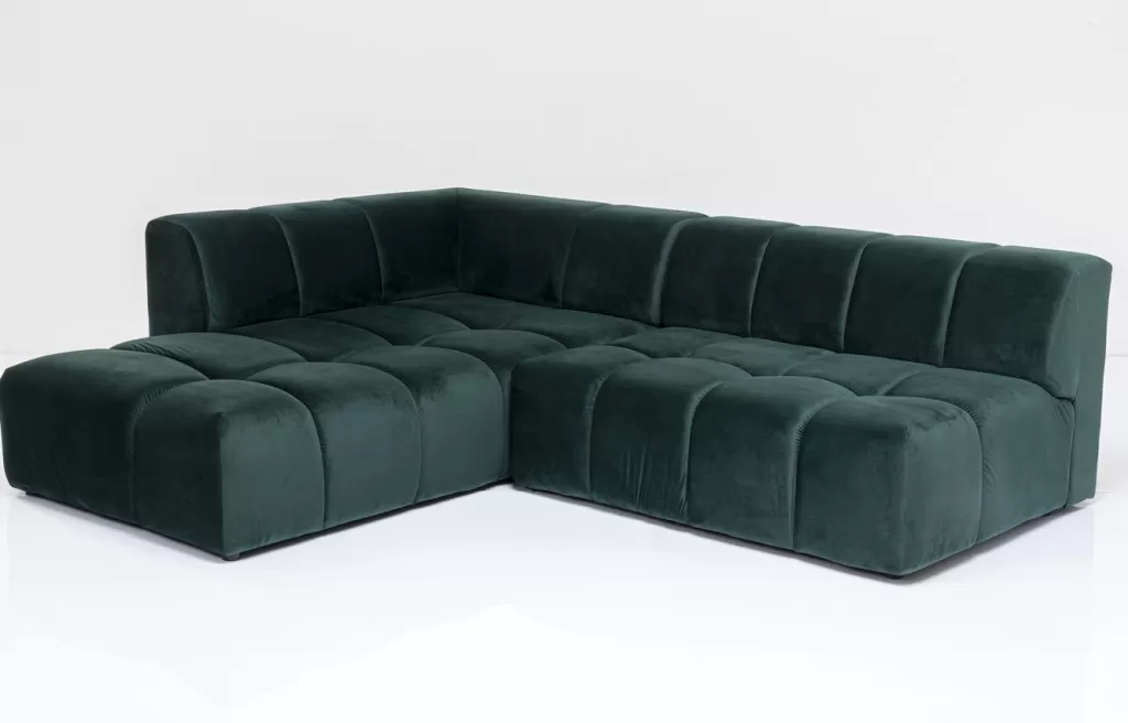 Kulmasohvat>KARE Design Belami Kulmasohva - Samettia, Tummanvihreä, Vasen 265cm