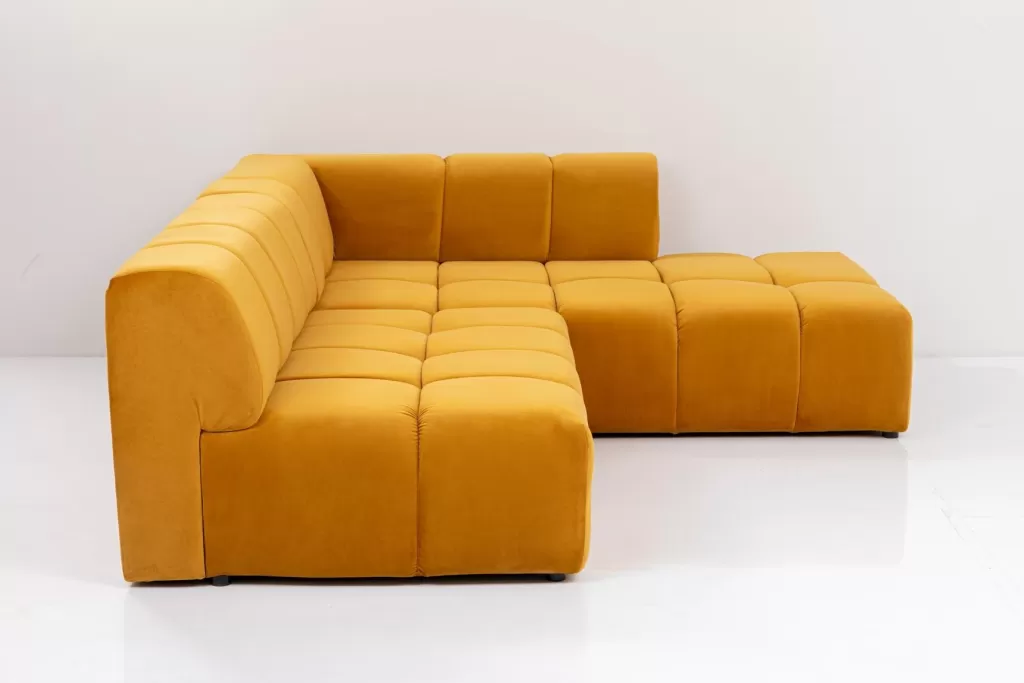 Kulmasohvat>KARE Design Belami Velvet Kulmasohva - Samettia, Meripihka, Oikea