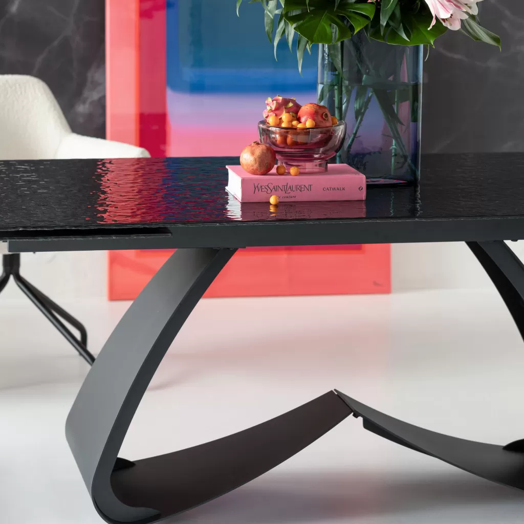 Pöydät>KARE Design Bellagio Jatkettava Pöytä Lasia Ja Terästä 180(40+40)x95cm