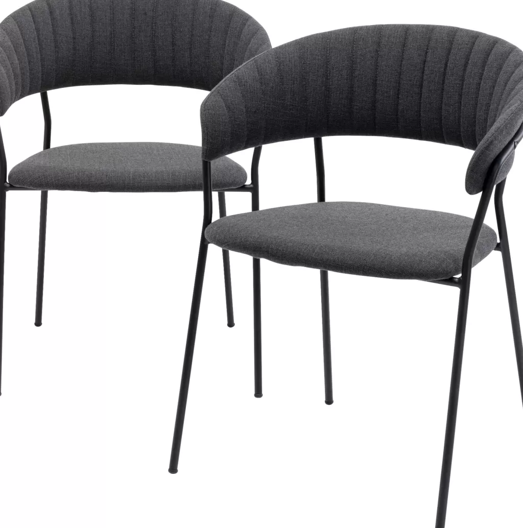 Tuolit>KARE Design Belle Tuoli Käsinojilla - Antrasiitti (2/Setti)