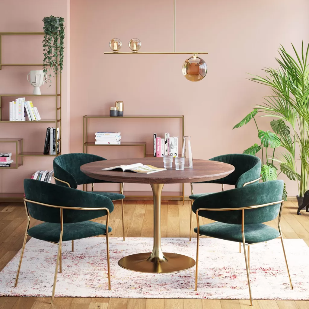 Tuolit>KARE Design Belle Tuoli Käsinojilla - Sametti, Vihreä (2/Setti)