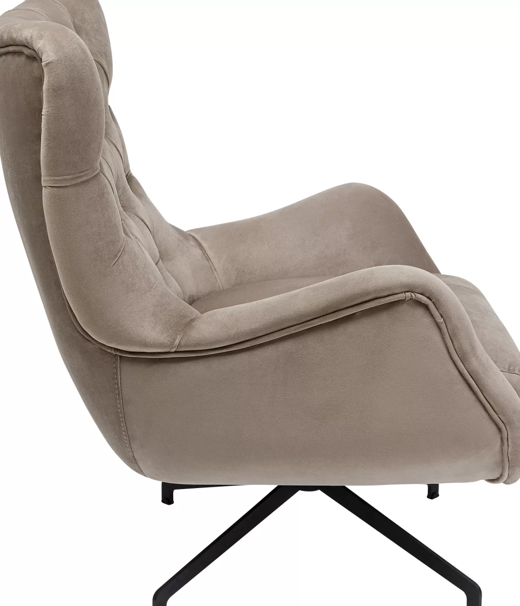 Nojatuolit>KARE Design Bellissima Pyörivä Nojatuoli - Samettia, Beige