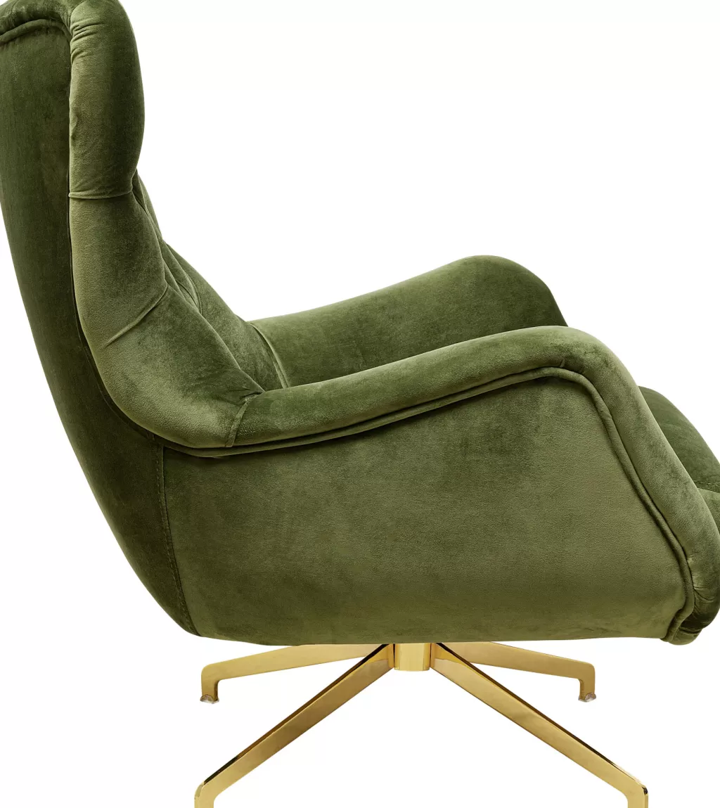 Nojatuolit>KARE Design Bellissima Pyörivä Nojatuoli - Samettia, Vihreä