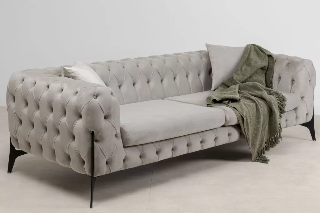 Sohvat>KARE Design Bellissima Sohva 3-istuttava - Sametti, Beige 240cm