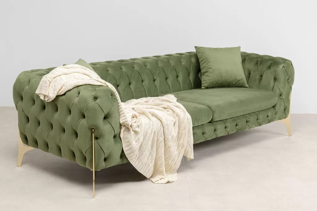 Sohvat>KARE Design Bellissima Sohva 3-istuttava - Sametti, Vihreä 240cm