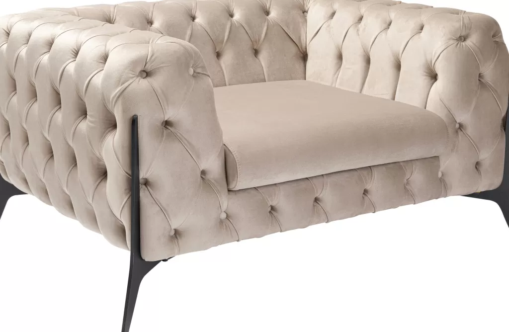 Nojatuolit>KARE Design Bellissima Velvet Nojatuoli, Sametti, Taupe 120cm