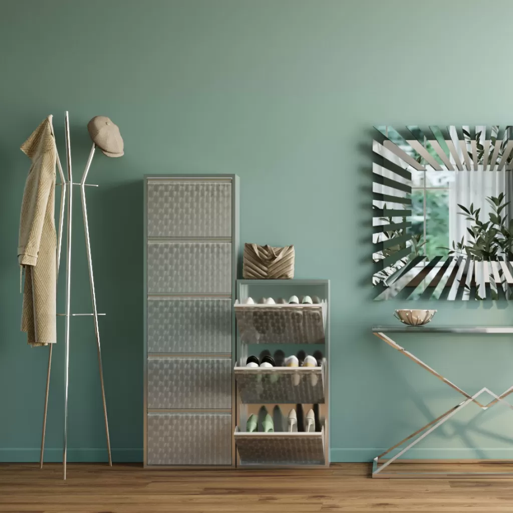Kenkäkaapit>KARE Design Caruso 3 Kenkäkaappi, Harjattu Hopea