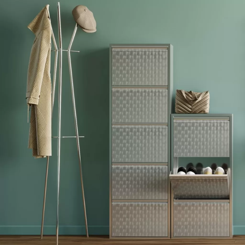 Kenkäkaapit>KARE Design Caruso 3 Kenkäkaappi, Harjattu Metalli (MO)