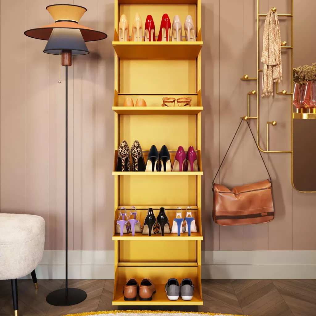 Kenkäkaapit>KARE Design Caruso Kenkäkaappi Keltainen 5 Lokeroa