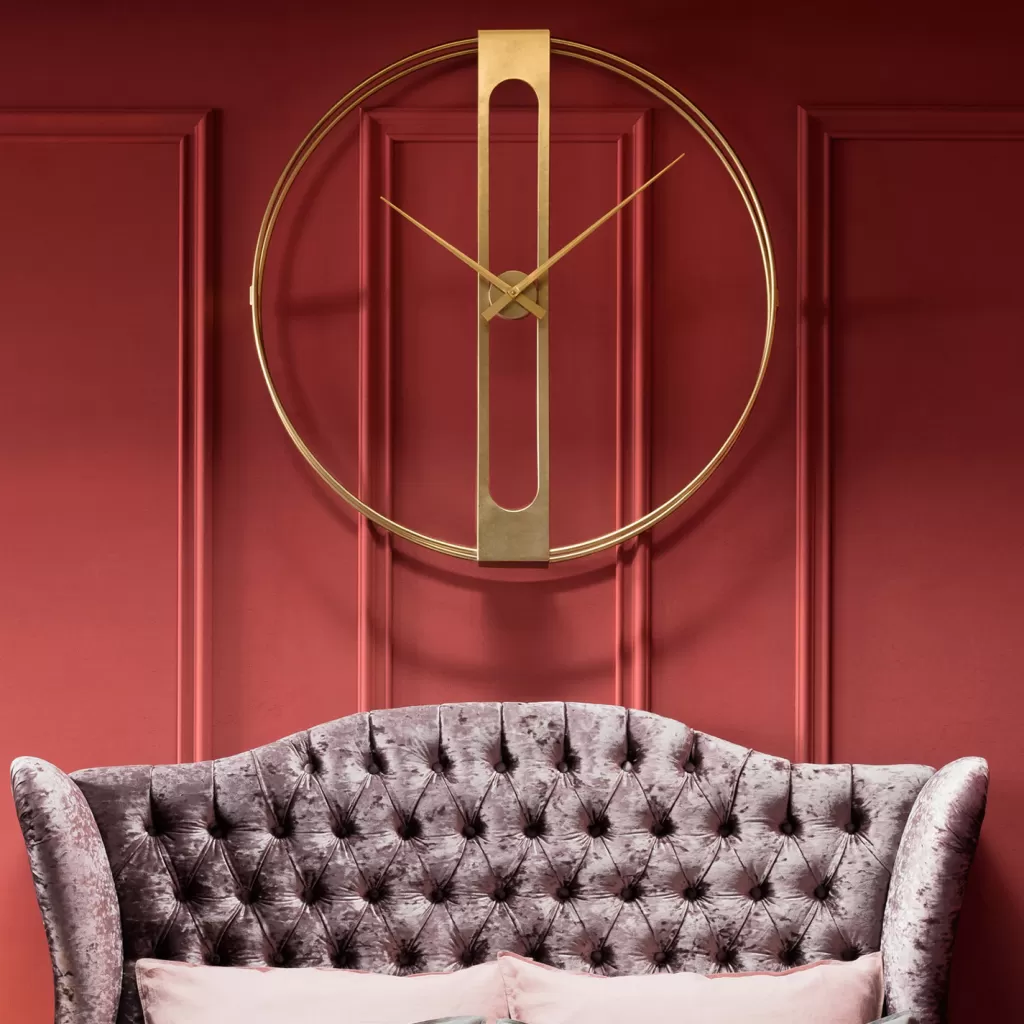 Kellot>KARE Design Clip Gold Seinäkello, Kulta Ø107cm