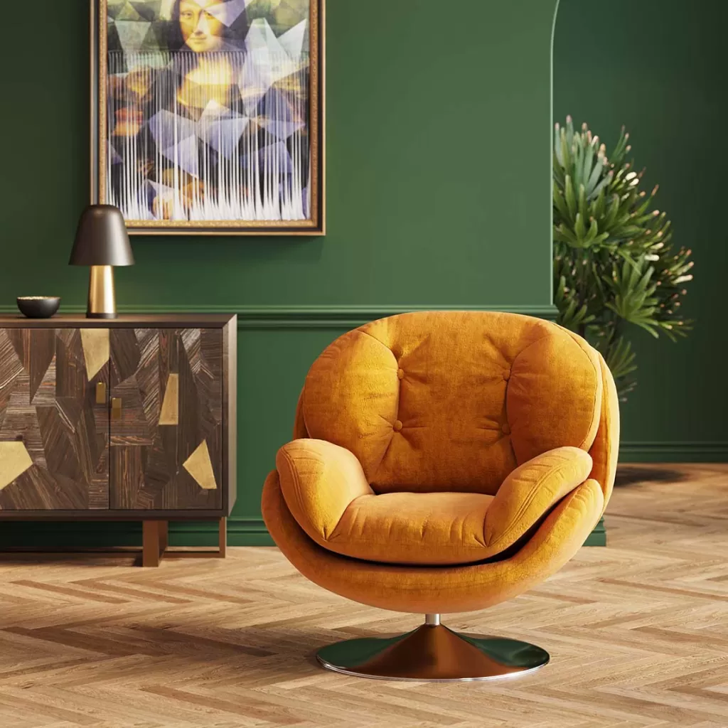 Nojatuolit>KARE Design Cosy Amber Pyörivä Nojatuoli, Meripihka