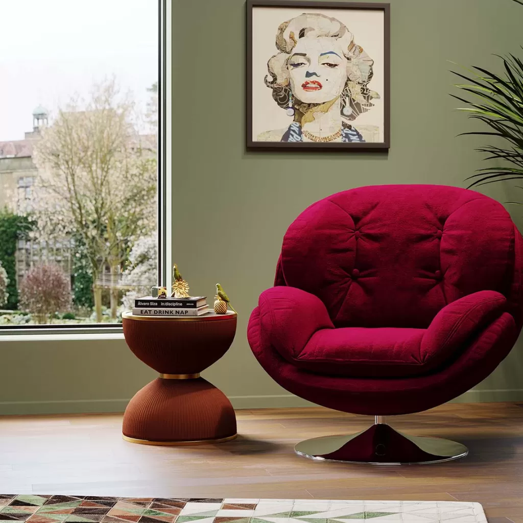 Nojatuolit>KARE Design Cosy Berry Pyörivä Nojatuoli