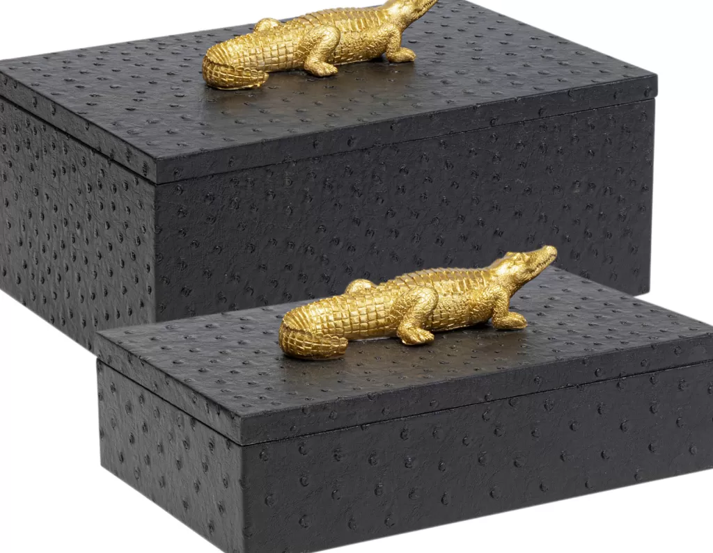 Korurasiat>KARE Design Crocodile Krokotiili Rasiat Musta (2/Setti)