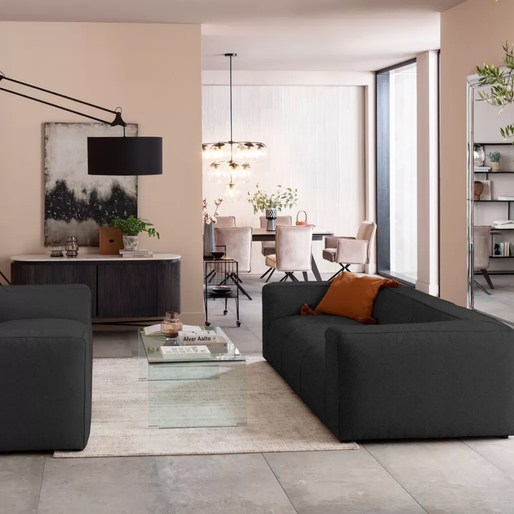 Sohvat>KARE Design Cubetto Sohva 3-istuttava - Tumma Harmaa 220cm