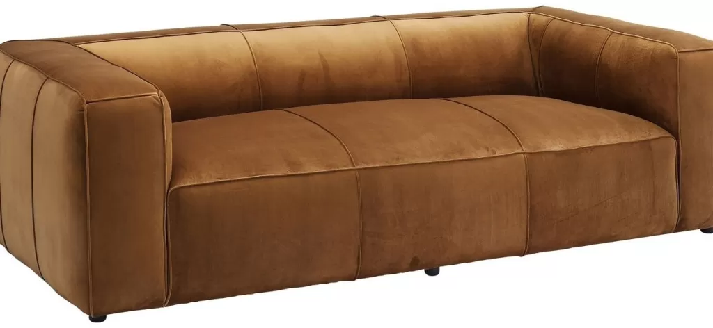 Sohvat>KARE Design Cubetto Sohva, 3-istuttava, Samettia, Ruskea 220cm