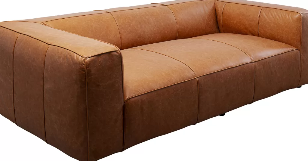 Sohvat | Olohuone>KARE Design Cubetto Sohva, Nahkaa Vaalean Ruskea 220cm