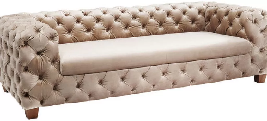 Sohvat | Olohuone>KARE Design Desire Sohva 3-istuttava, Samettia, Ecru