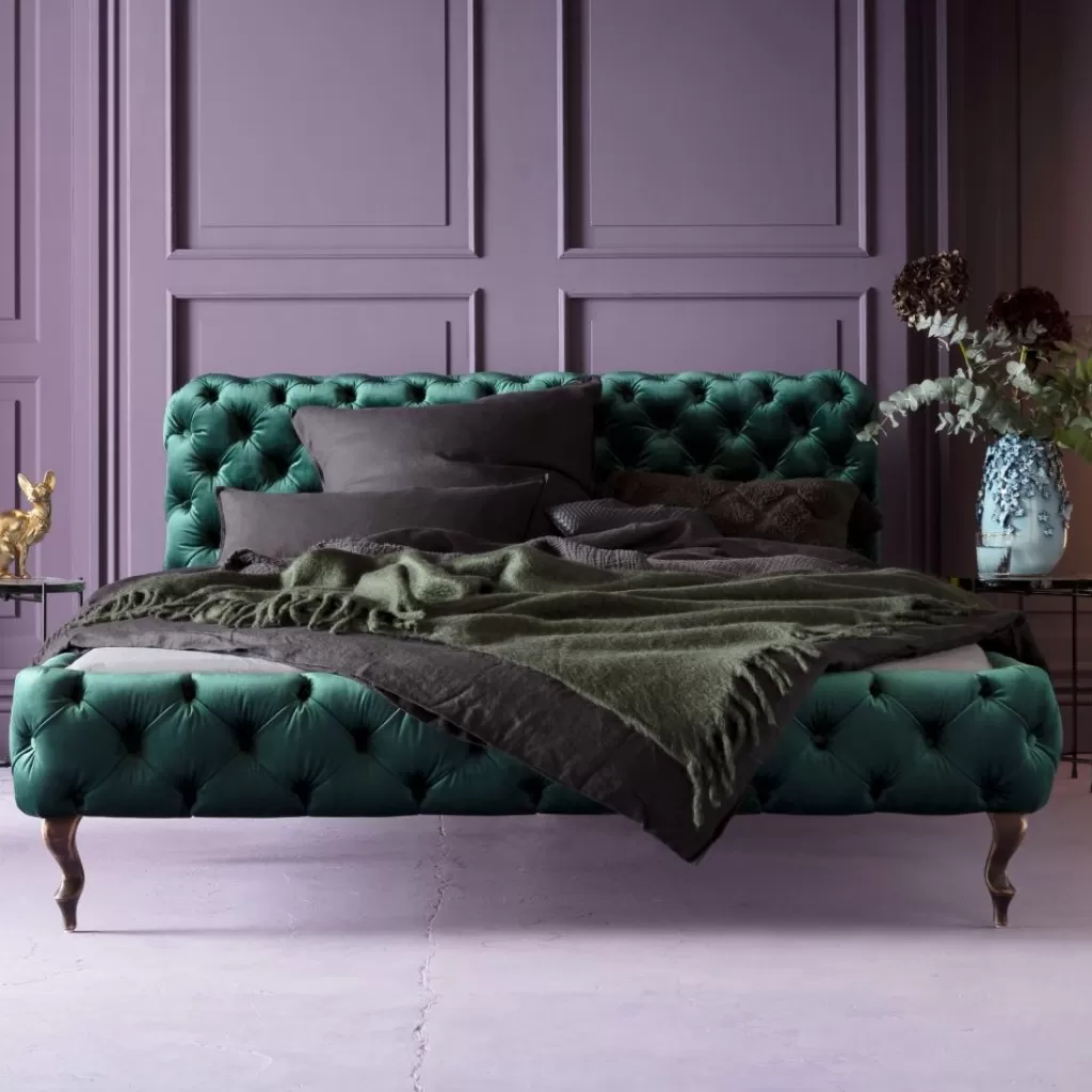 Sängyt>KARE Design Desire Velvet Sänky, Samettia, Vihreä 180x200cm