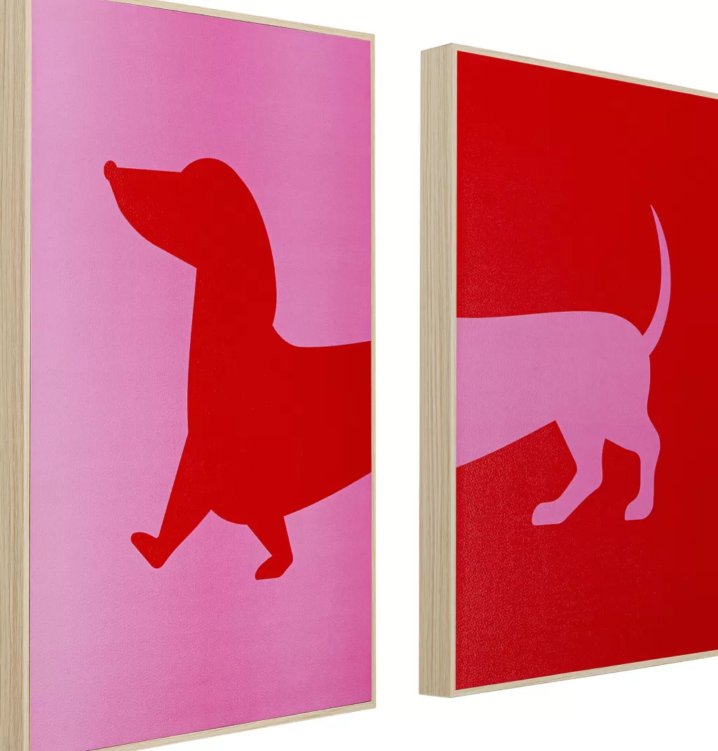 Taulut | Olohuone>KARE Design Dog Frankie Mäyräkoira Taulu (2/Setti)