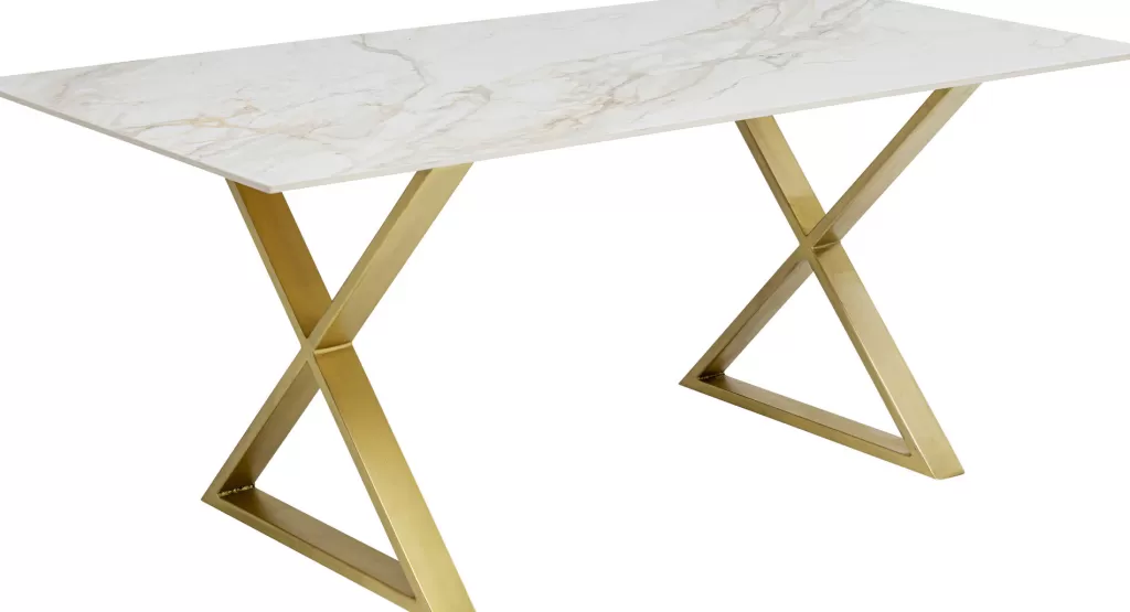 Pöydät>KARE Design Eternity Cross Pöytä, Kulta, Keraaminen Pöytälevy 180x90cm