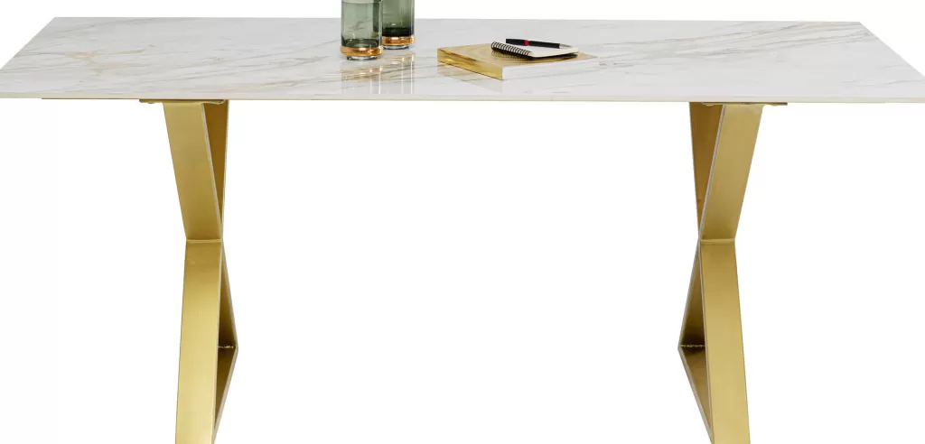 Pöydät>KARE Design Eternity Cross Pöytä, Kulta, Keraaminen Pöytälevy 180x90cm
