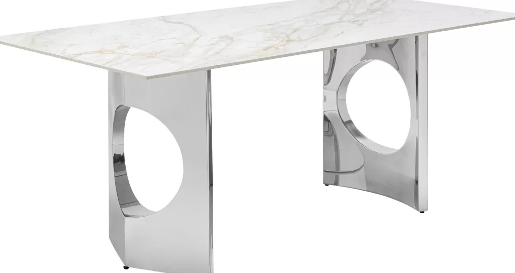 Pöydät>KARE Design Eternity Oho Pöytä, Kromi, Keraaminen Pöytälevy 180x90cm