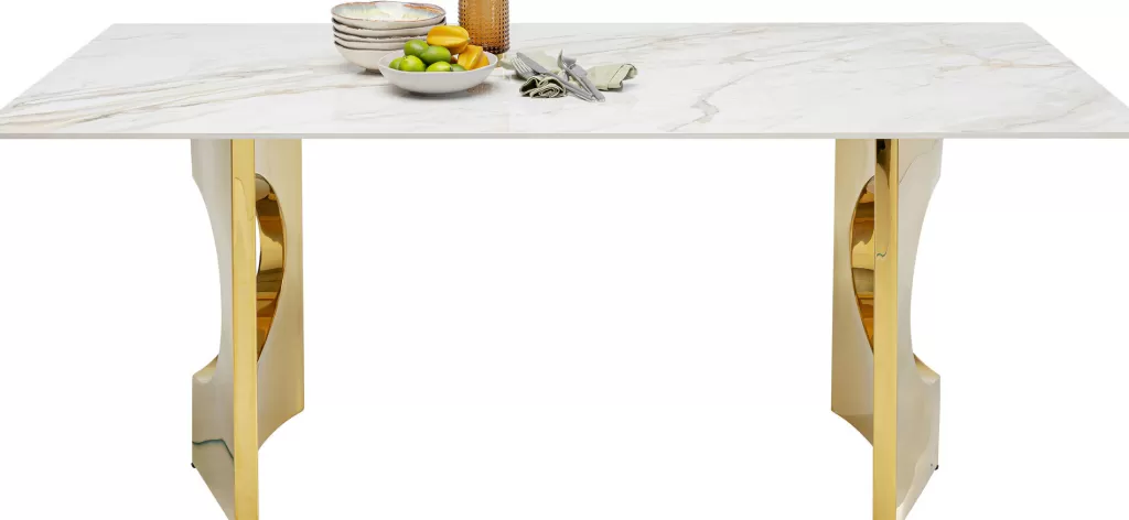 Pöydät>KARE Design Eternity Oho Pöytä, Kulta, Keraaminen Pöytälevy 180x90cm