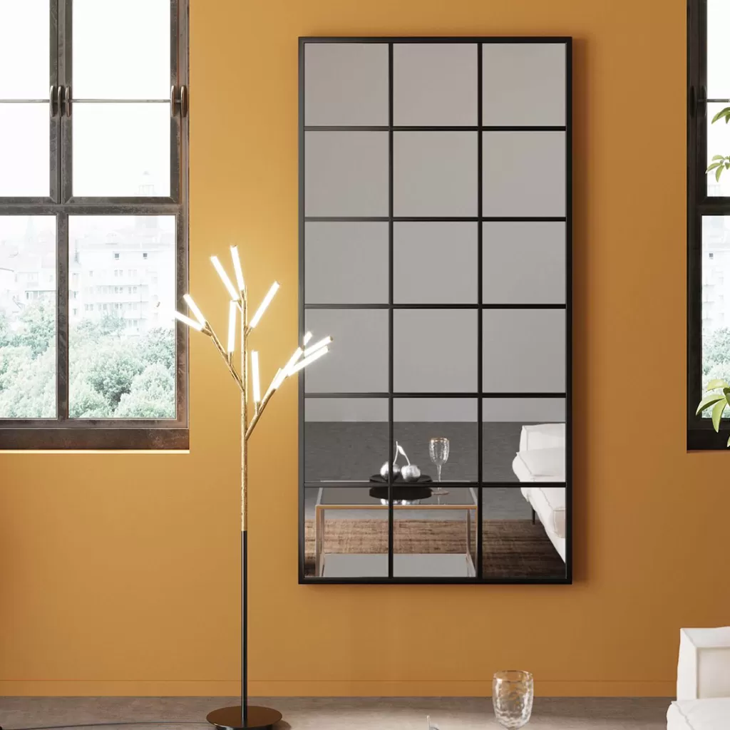 Peilit>KARE Design Finestra Seinäpeili, Metallia, Musta 90x180cm