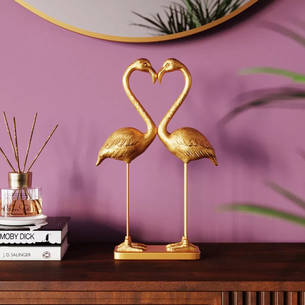 Koriste-Esineet>KARE Design Flamingo Love Gold Koriste-esine 39cm