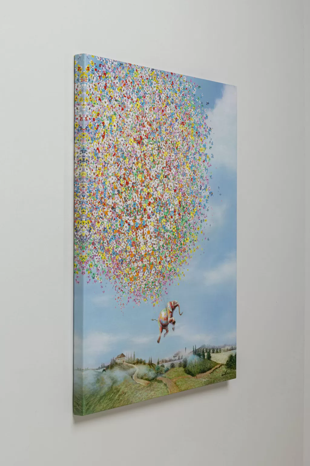 Taulut | Olohuone>KARE Design Flying Elephant In Day, Elefantti Canvas Taulu, 120x160cm