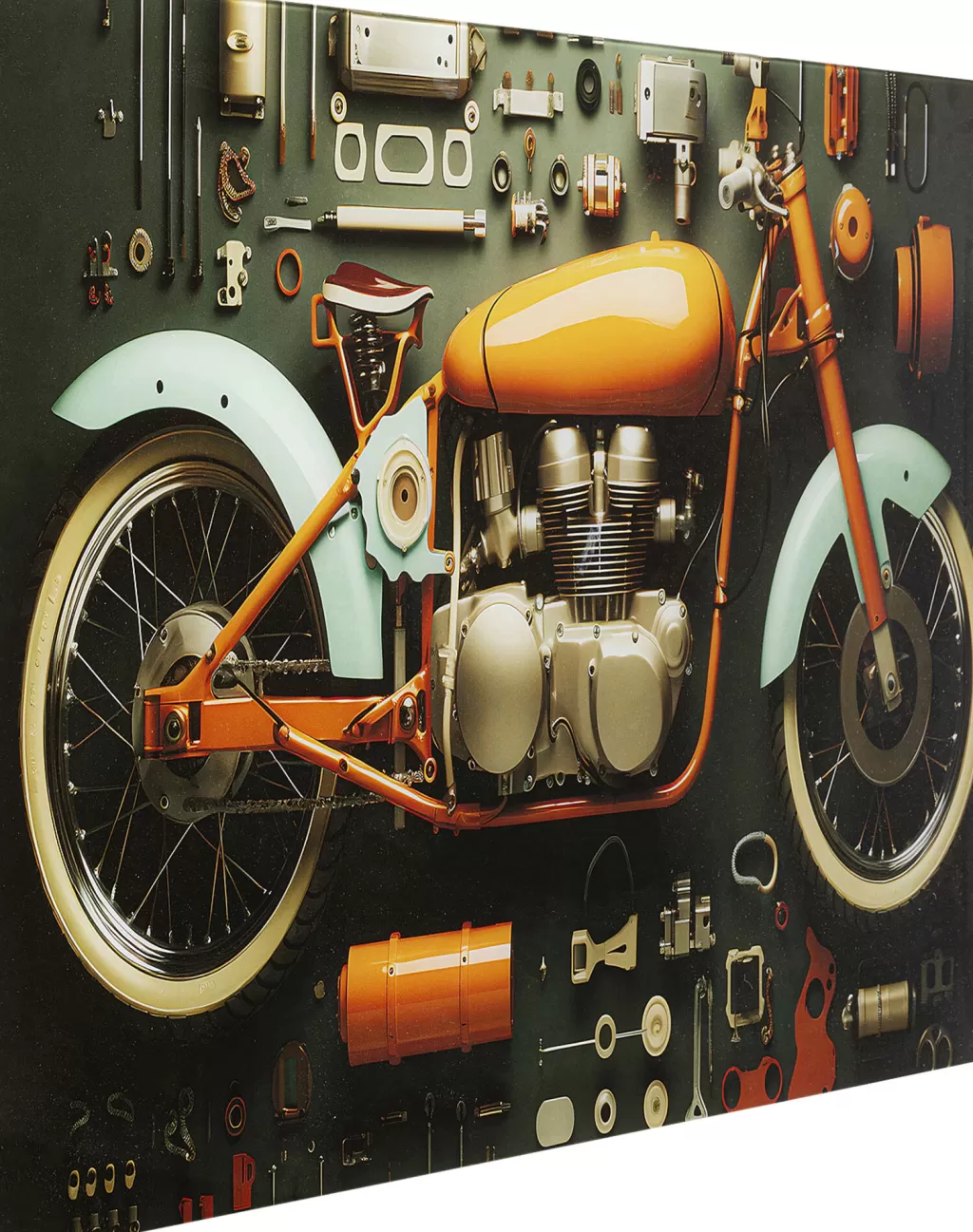 Taulut | Olohuone>KARE Design Garage Motorbike Moottoripyörä Lasitaulu 60x80cm