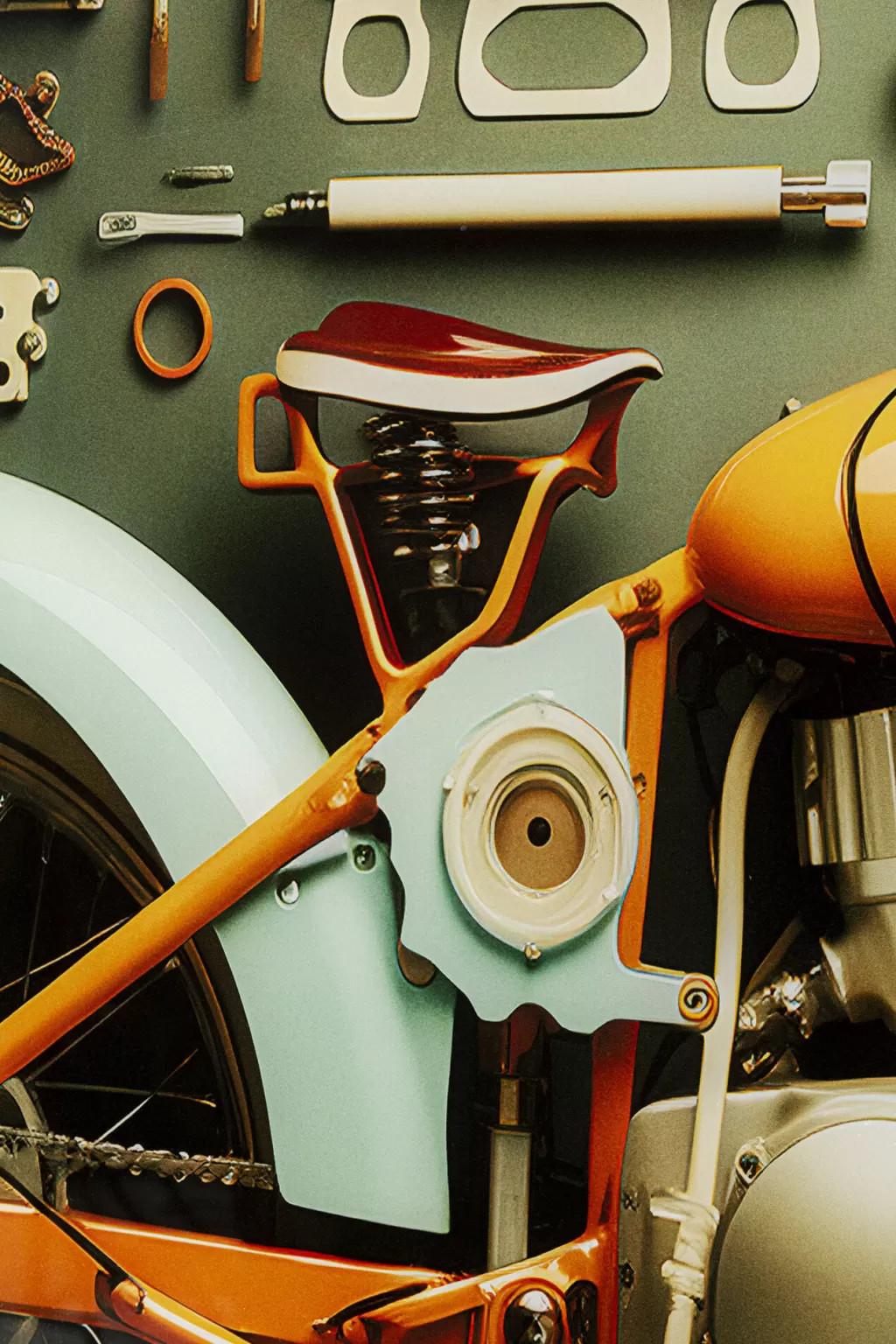 Taulut | Olohuone>KARE Design Garage Motorbike Moottoripyörä Lasitaulu 60x80cm