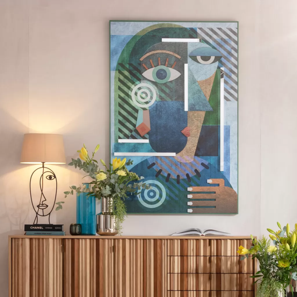 Taulut | Olohuone>KARE Design Geometric Woman Taulu - Monivärinen, 100x150cm