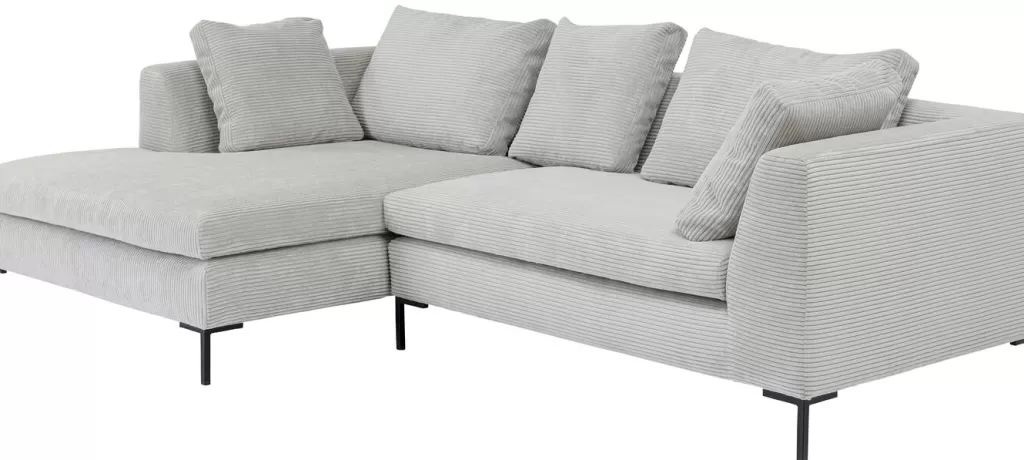 Kulmasohvat>KARE Design Gianni Cord Kulmasohva, Harmaa, Vasen