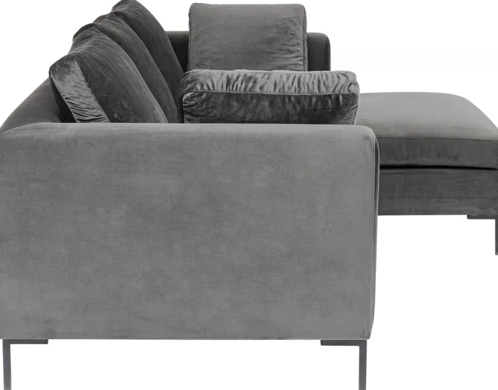 Olohuone | Kulmasohvat>KARE Design Gianni Small Kulmasohva - Samettia, Harmaa, Oikea