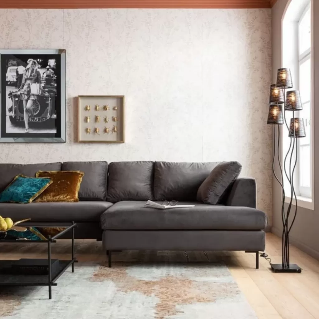 Kulmasohvat>KARE Design Gianni Velvet Kulmasohva - Harmaa, Musta, Oikea