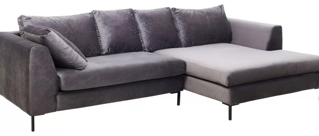 Kulmasohvat>KARE Design Gianni Velvet Kulmasohva - Harmaa, Musta, Oikea